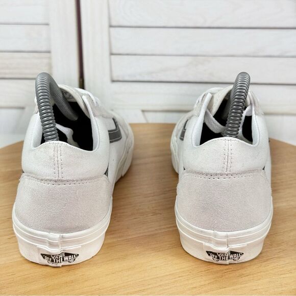 Vans Old Skool Juniors Canvas Suede Low Top Sneakers White Black 4.5 Big Kids - Picture 6 of 10